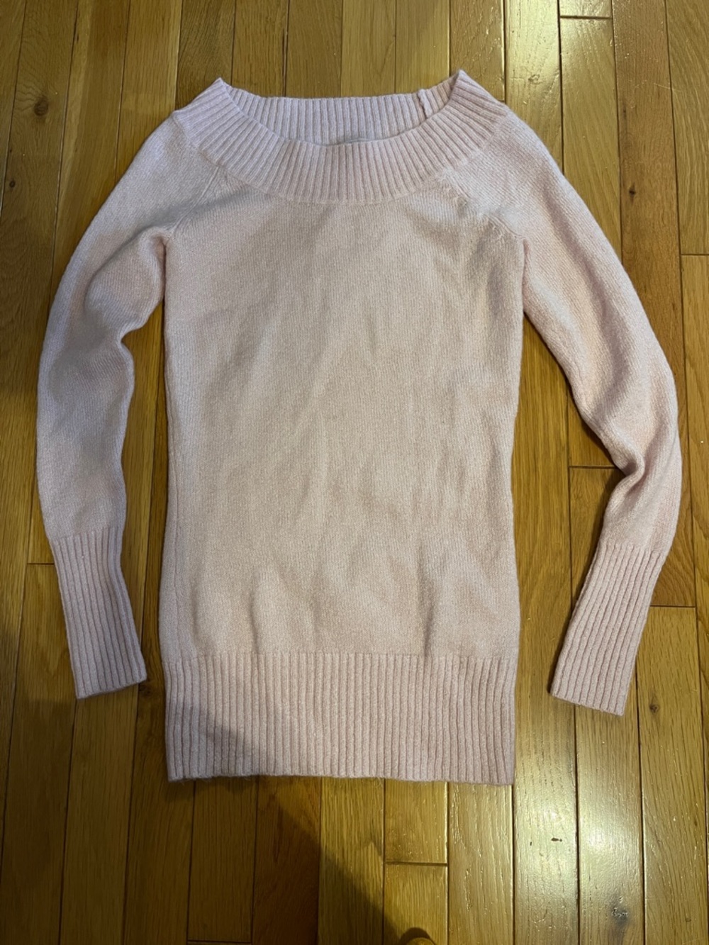 Kismet light pink knit off the shoulder / boatneck sweater